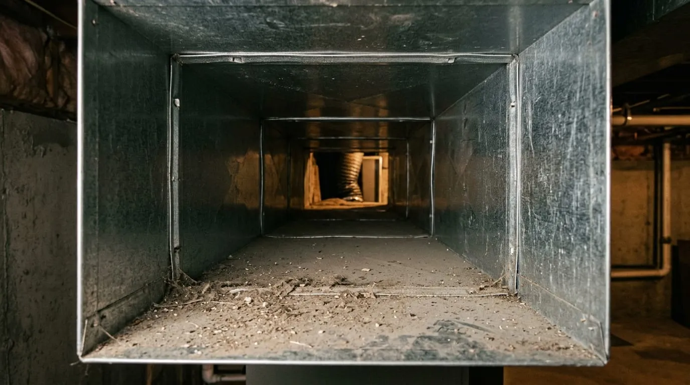 Open duct trunk line before negative-pressure cleaning